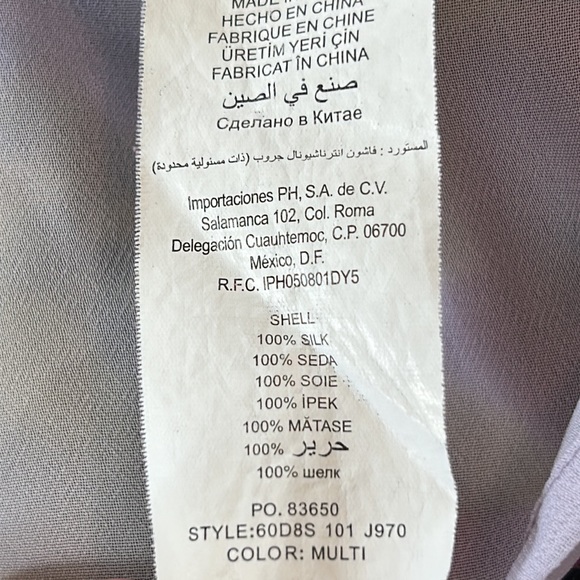 BEBE Watercolor Floral Print Silk One-Shoulder Blouse with Ruffle Detail - Picture 6 of 11